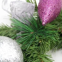 6' x 9'' Foliage  Poinsettia and Ornament Artificial Christmas Garland  Unlit