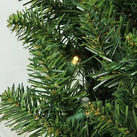 Pre-Lit Buffalo Fir Artificial Christmas Wreath - 24-Inch  Warm White LED Lights