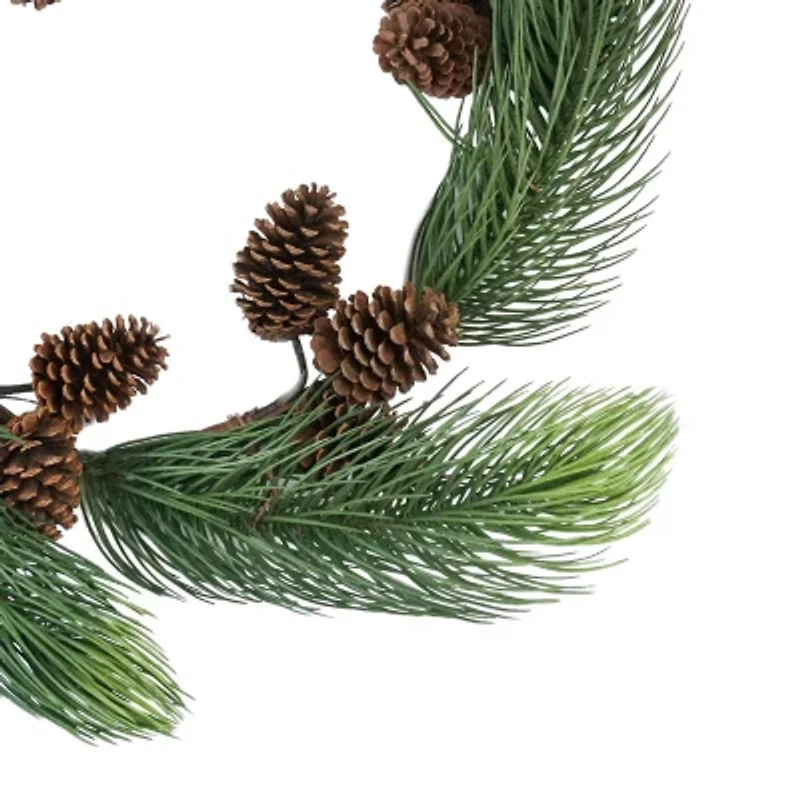 Long Pine Needle Artificial Christmas Wreath - 30-Inch  Unlit