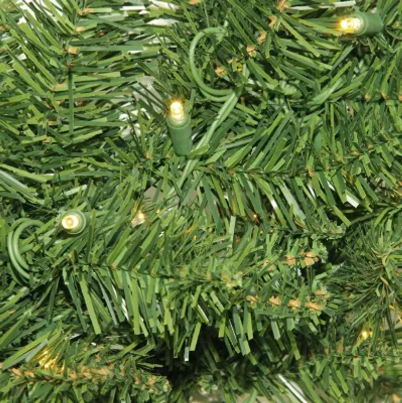 LED Lighted Buffalo Fir Artificial Christmas Wreath - 48-Inch  Warm White Lights