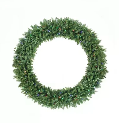 Pre-Lit Buffalo Fir Commercial Artificial Christmas Wreath - 5-Foot  Multi LED Lights