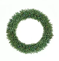 Pre-Lit Buffalo Fir Commercial Artificial Christmas Wreath - 5-Foot  Multi LED Lights