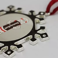 3.5'' Silver Plated Snowflake Toostie Roll Man Candy Logo Christmas Ornament