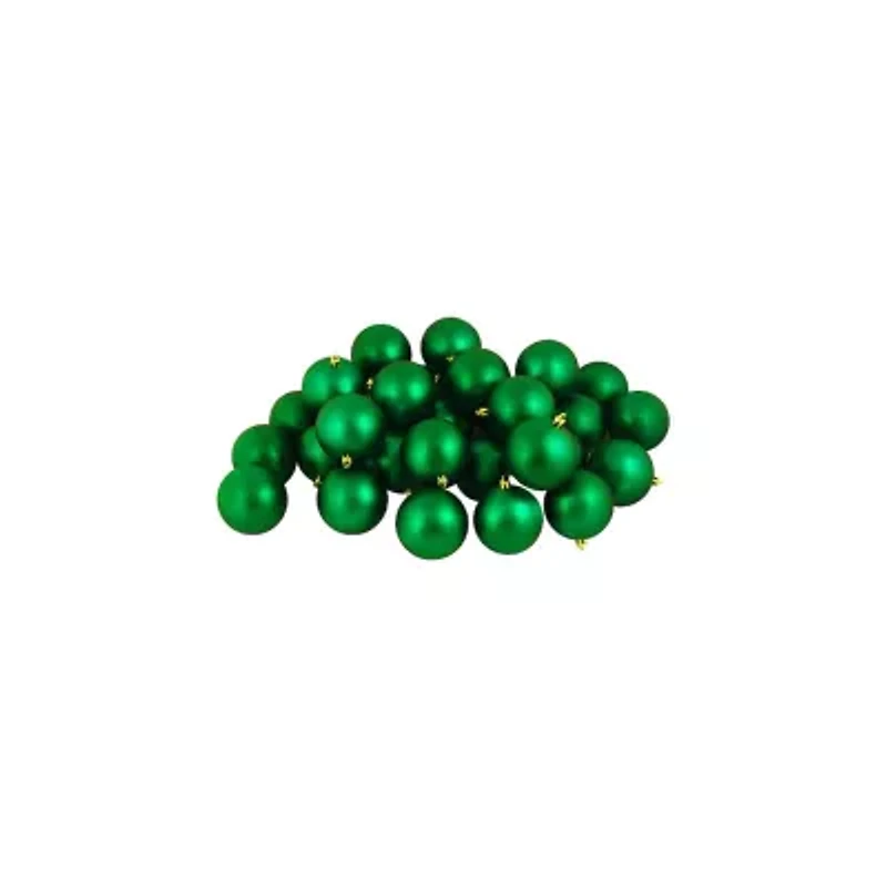 60ct Xmas Green Shatterproof Matte Christmas Ball Ornaments 2.5'' (60mm)