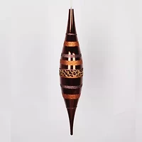 22'' Brown and Gold Cheetah Print Striped Shatterproof Christmas Drop Ornament