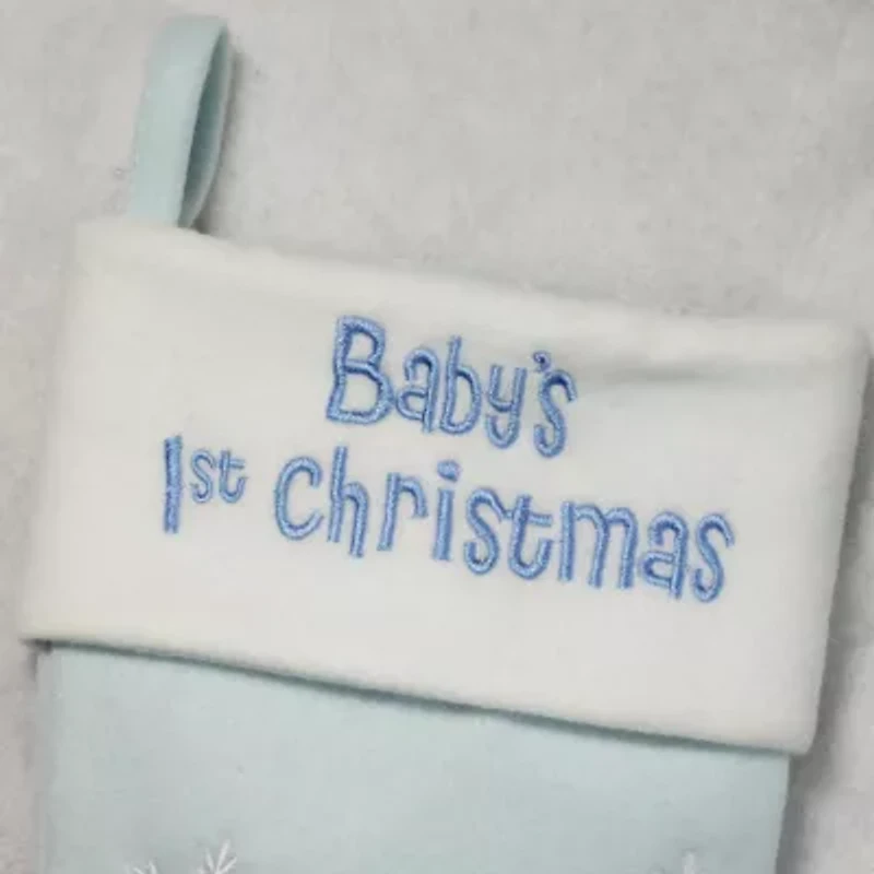 19'' and White Baby's 1st Christmas Embroidered Teddy Bear Christmas Stocking