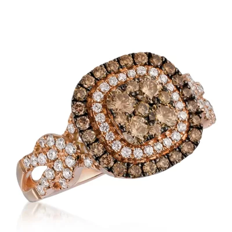 Le Vian® Grand Sample Sale™ Ring featuring Chocolate Diamonds® Vanilla Diamonds® set in 14K Strawberry Gold®