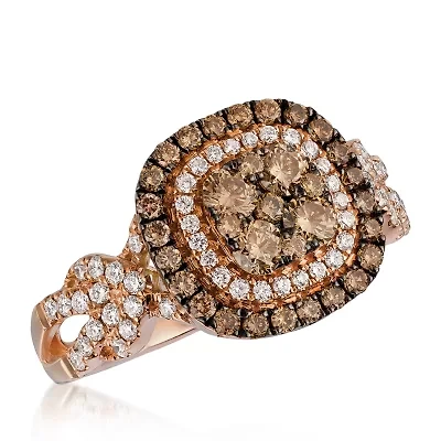 Le Vian® Grand Sample Sale™ Ring featuring Chocolate Diamonds® Vanilla Diamonds® set in 14K Strawberry Gold®