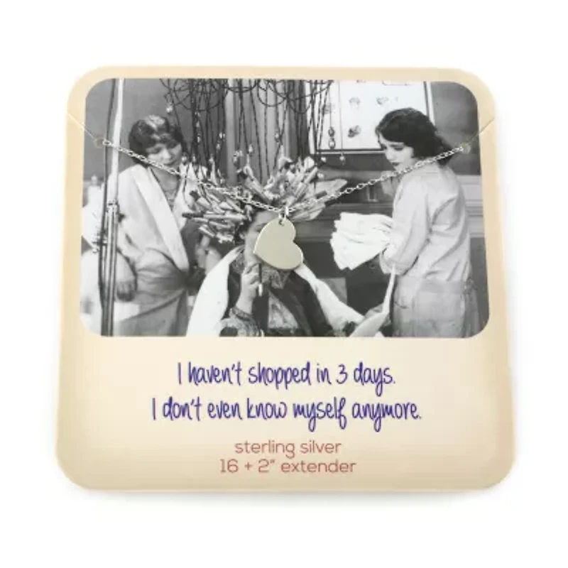 Silver Treasures Sterling Silver 16 Inch Cable Heart Pendant Necklace