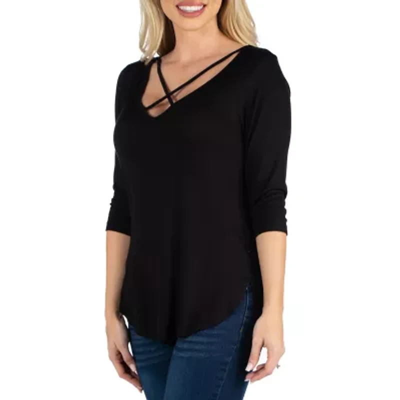 24/7 Comfort Apparel V-Neck Tunic Top