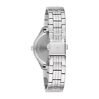 Bulova Crystal Womens Silver Tone Stainless Steel Bracelet Watch 96l283