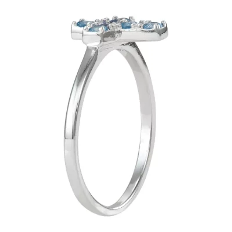 Girls Cubic Zirconia Sterling Silver Heart 15 Inch Pendant Necklace