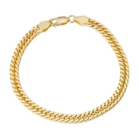 Mens 14K Gold Over Silver Solid 8 1/2 Inch Link Bracelet