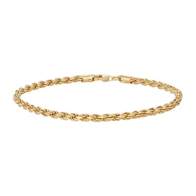 Mens 14K Gold Over Silver Solid 8 1/2 Inch Link Bracelet