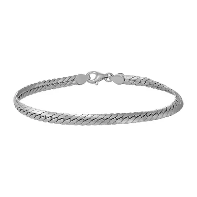 Mens Sterling Silver Solid 8 1/2 Inch Link Bracelet