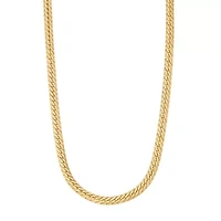 14K Gold Over Silver Solid Herringbone Chain Necklace