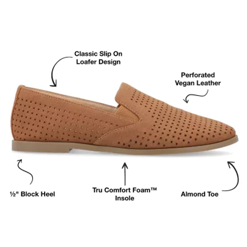 Journee Collection Lucie Womens Round Closed Toe Loafers