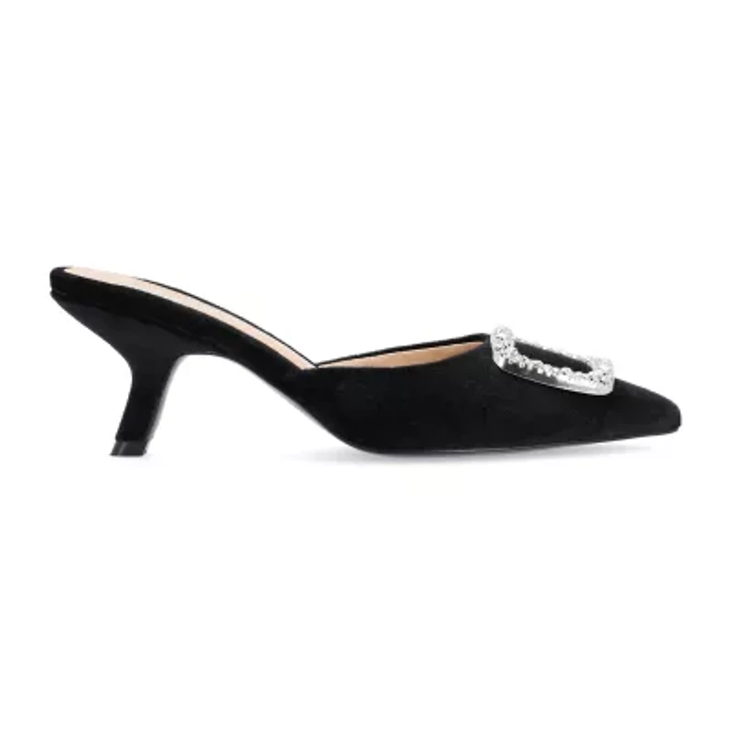 Journee Collection Rishie Womens Pointed Kitten Heel Pumps