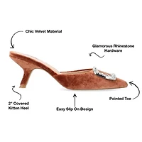 Journee Collection Rishie Womens Pointed Kitten Heel Pumps