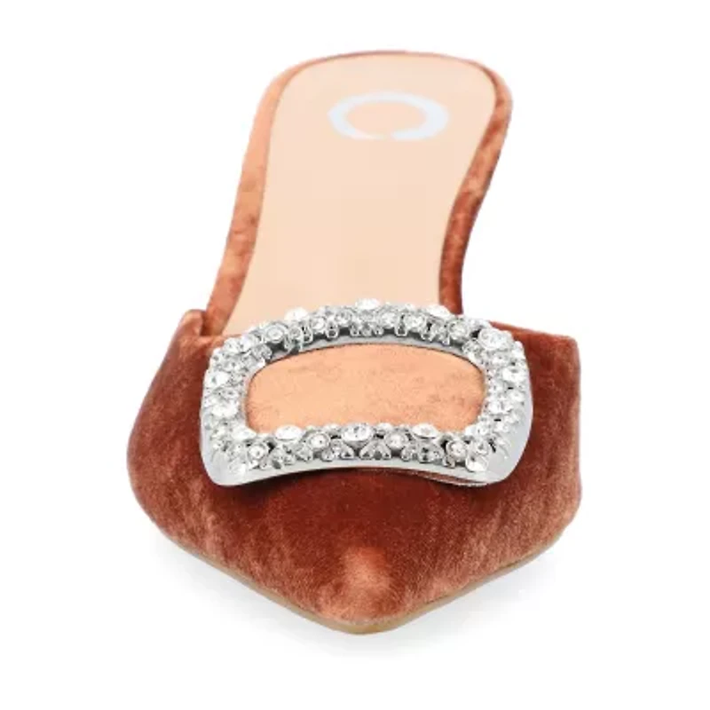 Journee Collection Rishie Womens Pointed Kitten Heel Pumps