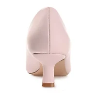 Journee Collection Celica Womens Pointed Closed Toe Kitten Heel Pumps