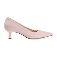 Journee Collection Celica Womens Pointed Closed Toe Kitten Heel Pumps
