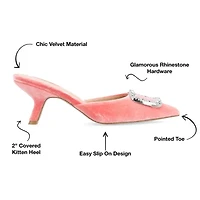 Journee Collection Rishie Womens Pointed Kitten Heel Pumps