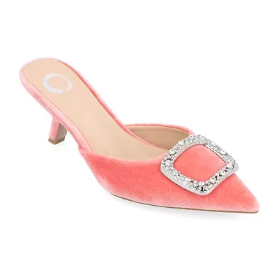 Journee Collection Rishie Womens Pointed Kitten Heel Pumps