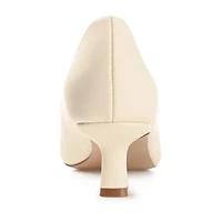 Journee Collection Celica Womens Pointed Closed Toe Kitten Heel Pumps