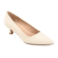 Journee Collection Celica Womens Pointed Closed Toe Kitten Heel Pumps