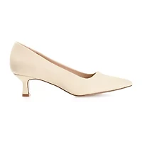 Journee Collection Celica Womens Pointed Closed Toe Kitten Heel Pumps