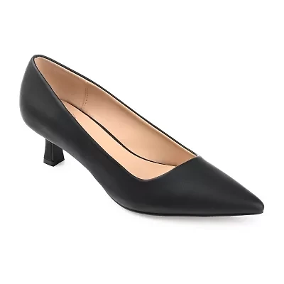 Journee Collection Celica Womens Pointed Closed Toe Kitten Heel Pumps