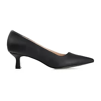 Journee Collection Celica Womens Pointed Closed Toe Kitten Heel Pumps