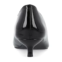 Journee Collection Rumi Womens Pointed Closed Toe Kitten Heel Pumps