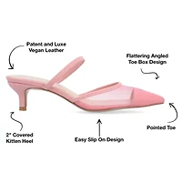 Journee Collection Allana Womens Pointed Closed Toe Kitten Heel Pumps