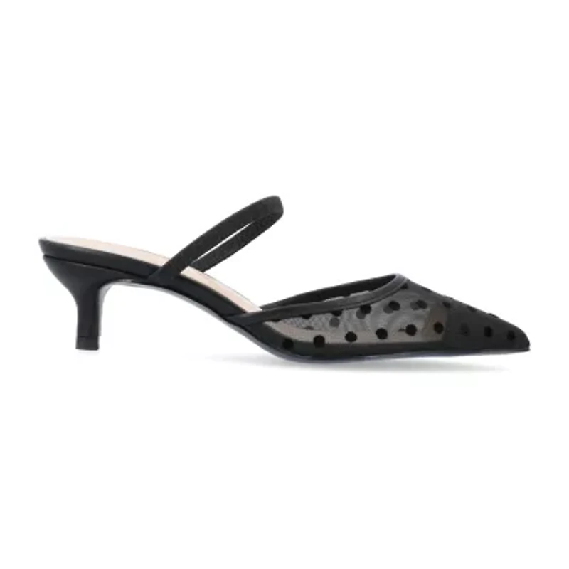 Journee Collection Allana Womens Pointed Closed Toe Kitten Heel Pumps