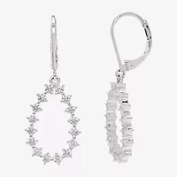 Sparkle Allure Womens Cubic Zirconia Pure Silver Over Brass Drop Earrings