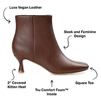 Journee Collection Womens Kelssa Kitten Heel Booties