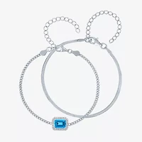 Womens 2-pc. Gemstone Gold Over Silver Bracelet Set