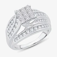 CT.T.W. Natural Diamond Side Stone Engagement Ring 10K or 14K Gold
