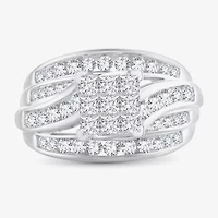 CT.T.W. Natural Diamond Side Stone Engagement Ring 10K or 14K Gold