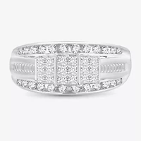 Love Lives Forever 1 CT.T.W. Natural Diamond Side Stone 3-Stone Engagement Ring 10K or 14K Gold