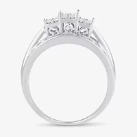 Love Lives Forever 1 CT.T.W. Natural Diamond Side Stone 3-Stone Engagement Ring 10K or 14K Gold