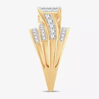 1 1/2 CT.T.W. Natural Diamond Side Stone Engagement Ring 10K or 14K Gold