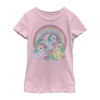 Little & Big Kid Girls Crew Neck Short Sleeve Regular Fit My Pony Graphic T-Shirt