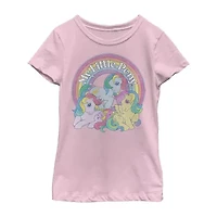 Little & Big Kid Girls Crew Neck Short Sleeve Regular Fit My Pony Graphic T-Shirt