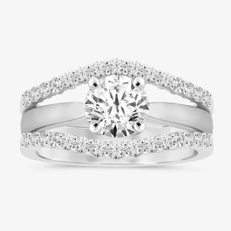 Womens 1/ CT. T.W. Natural White Diamond 14K Gold Ring Guard