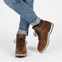 Vance Co Mens Zane Flat Heel Lace-Up Boots