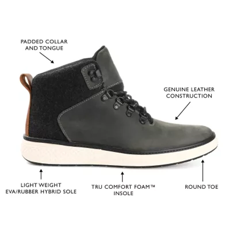 Territory Mens Drifter Block Heel Lace-Up Boots