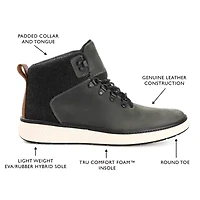 Territory Mens Drifter Block Heel Lace-Up Boots